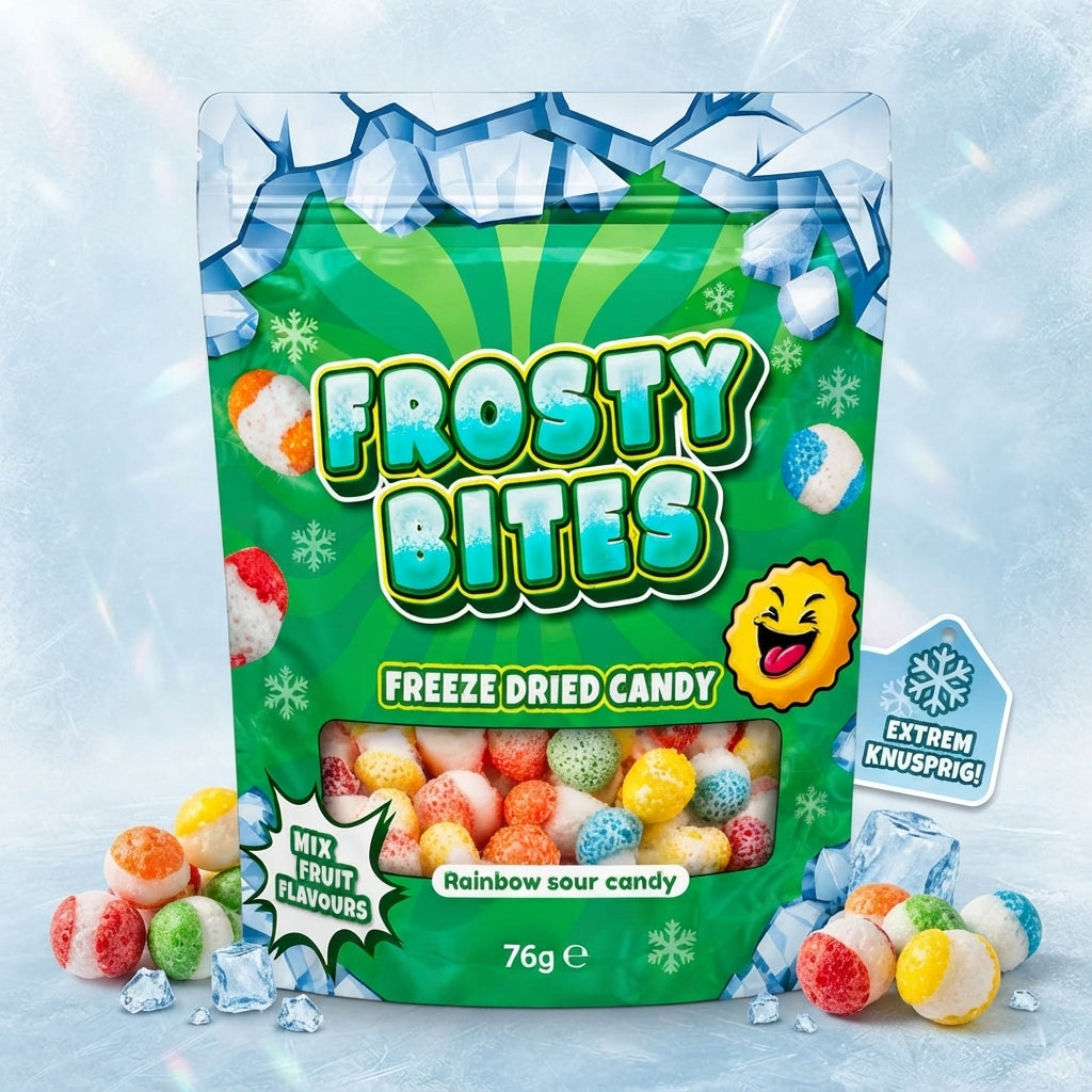 Frosty Bites Freeze Dried Candy Rainbow Sour Candy Bonbons