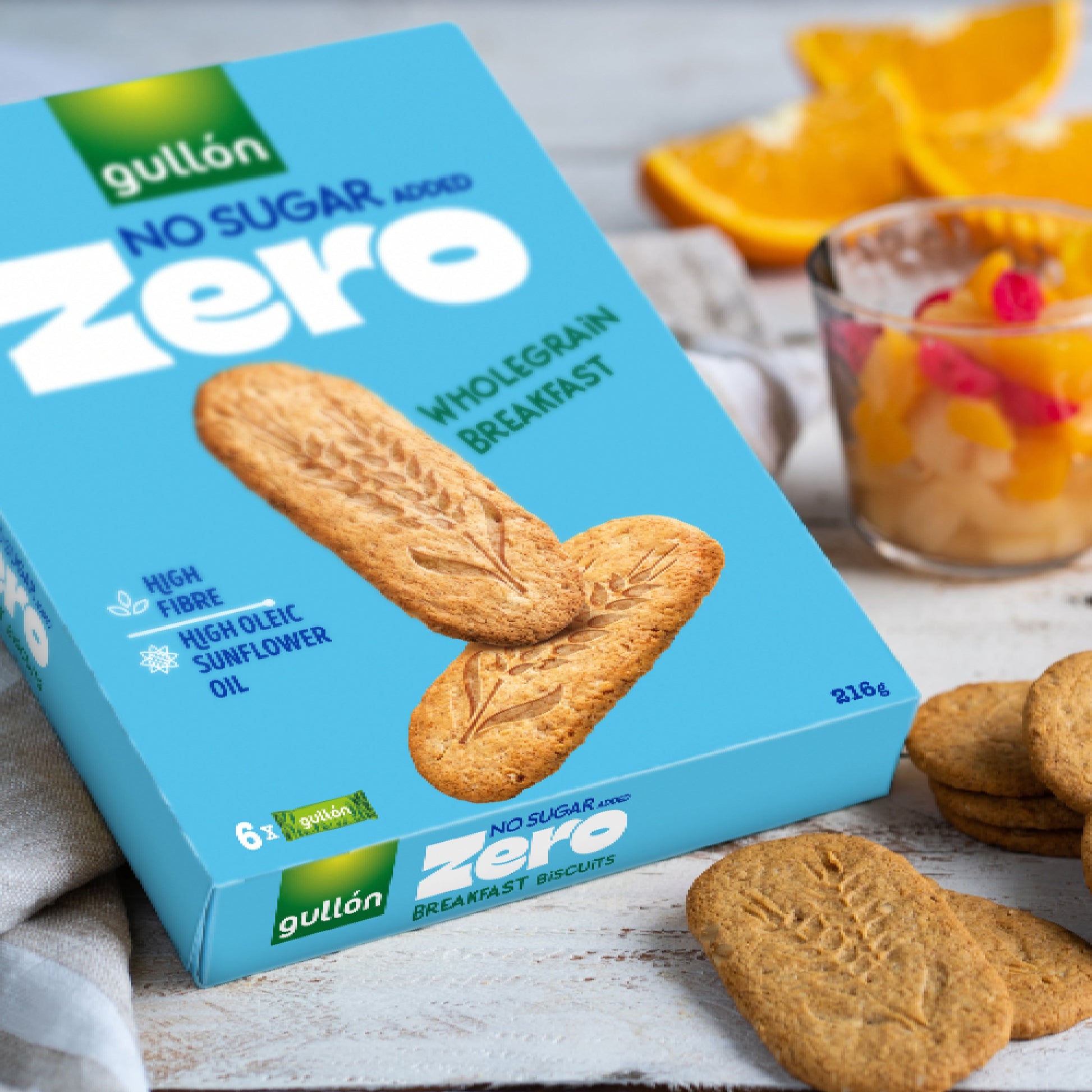 Genussmoment mit Gullón No Sugar Added Zero Wholegrain Breakfast Keksen