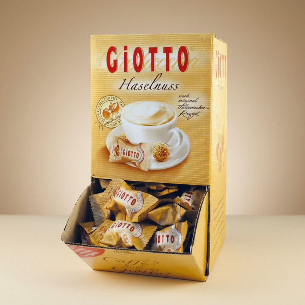 Giotto Ferrero Mini boules pâtissières aux noisettes - 120 pièces dans un distributeur de comptoir