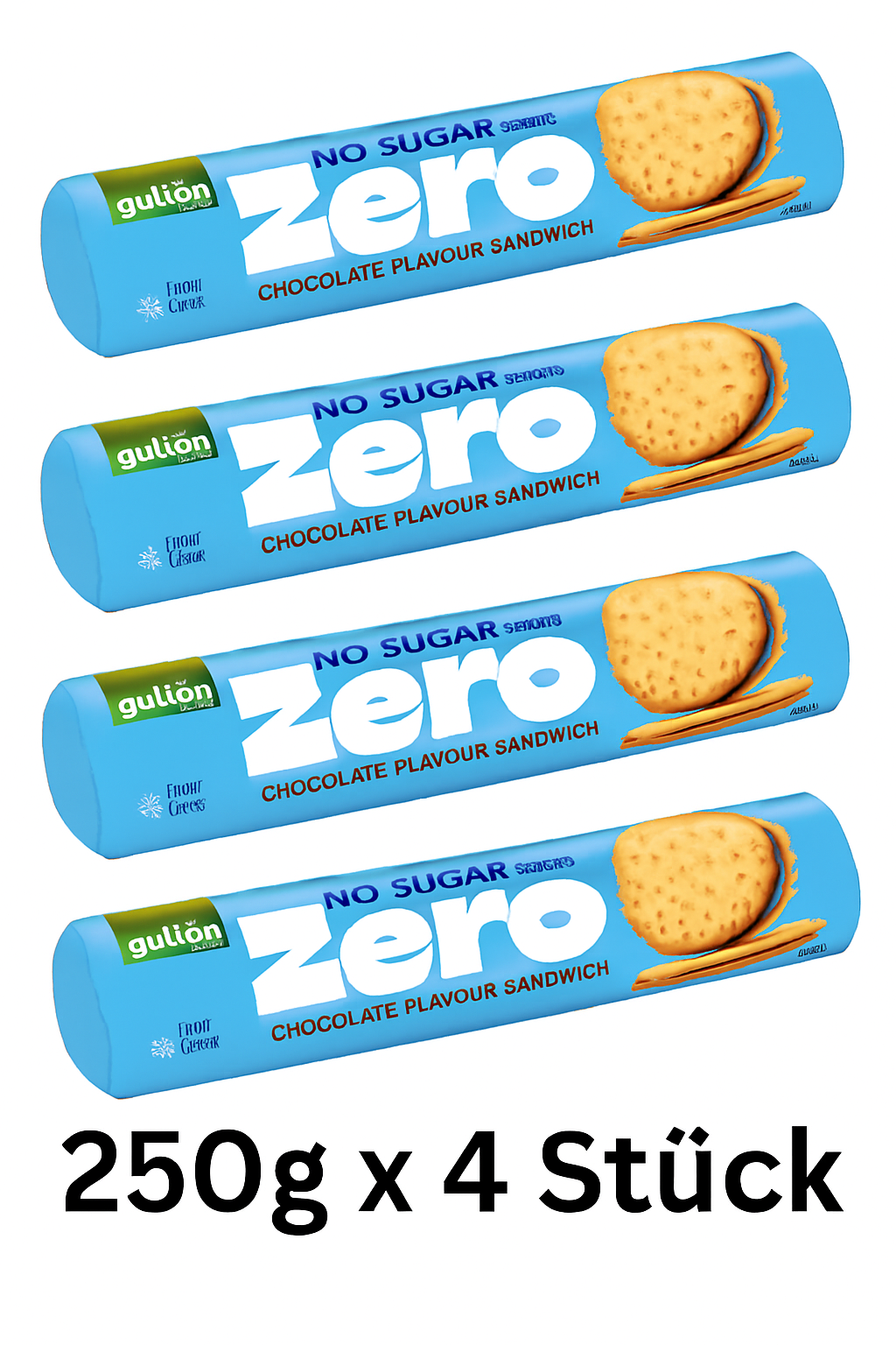 Gullon No Sugar Added Chocolate Cream Sandwich Cookies 250g x4