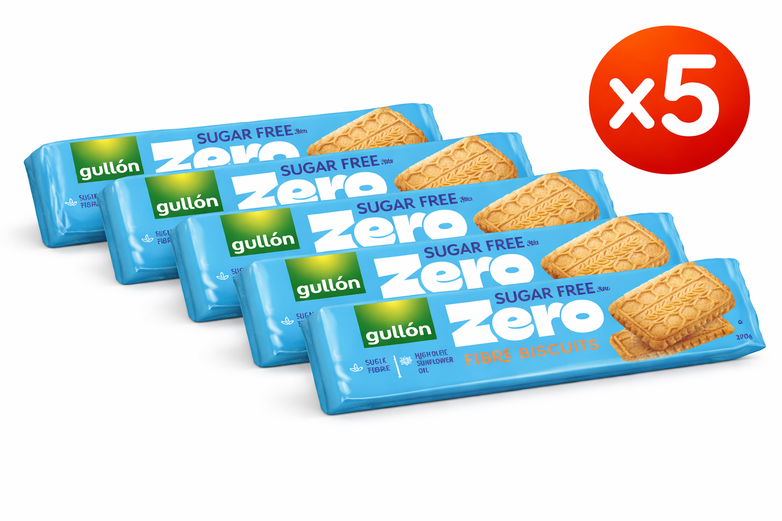Gullón Sugar Free Fibre Biscuits 170g x 5