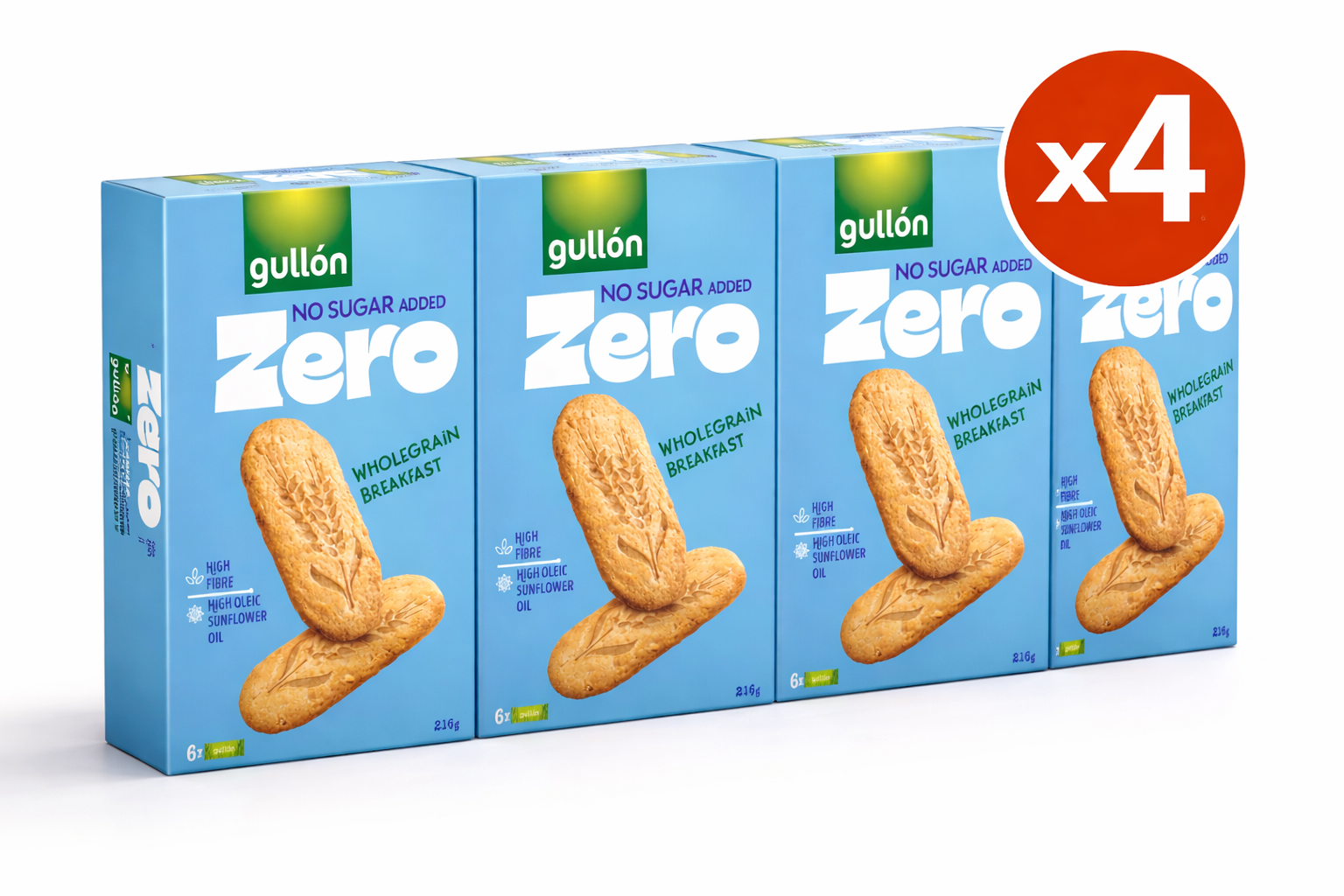 Gullón No sugar added Zero wholegrain Breakfast 216g x 4