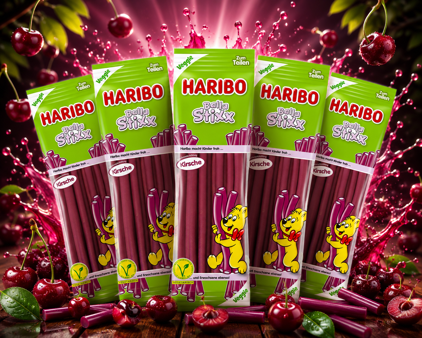 Haribo Balla Stixx Kirsche veggie 5 x 200g
