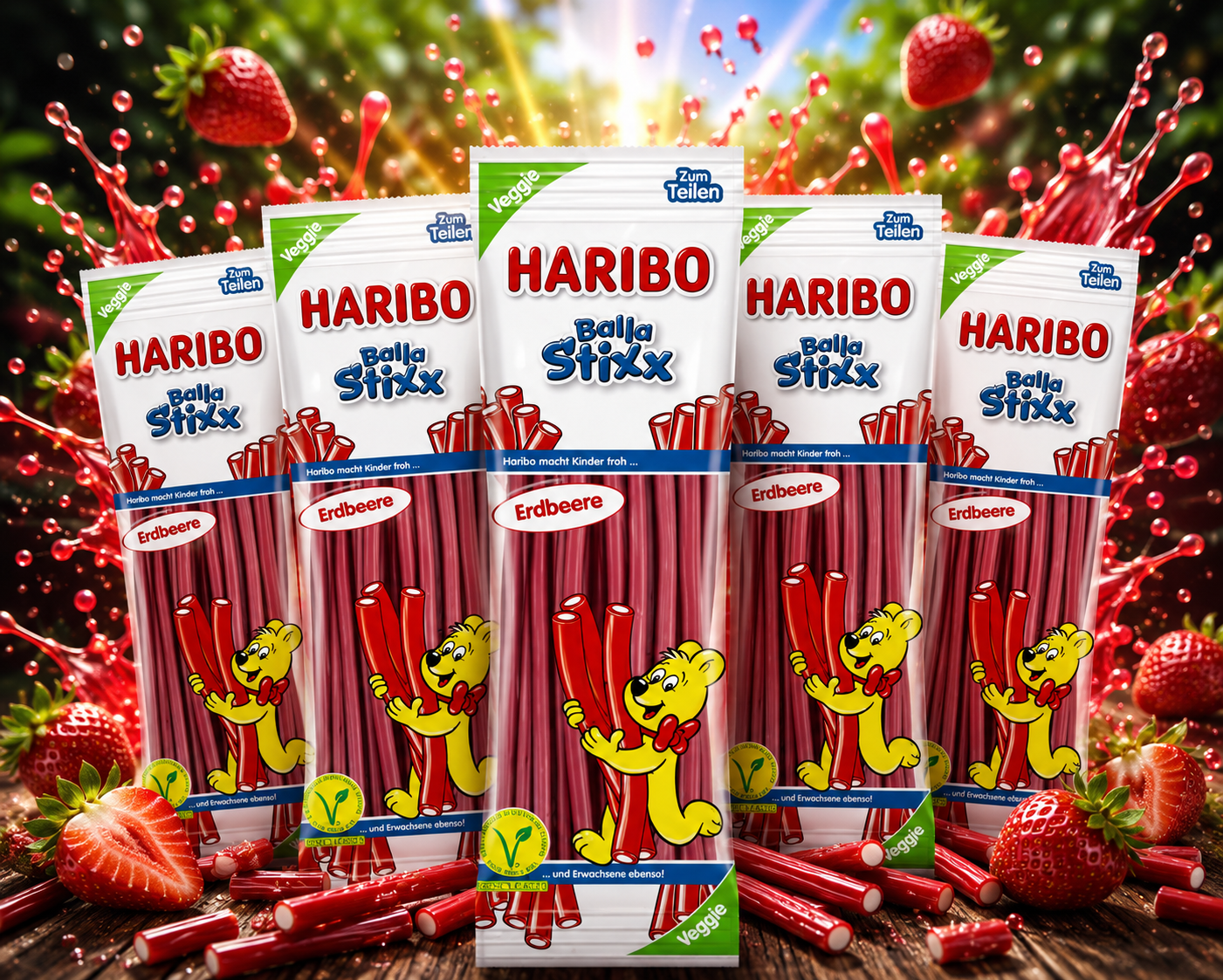 Haribo Balla Stixx Erdbeere veggie 5 x 200g