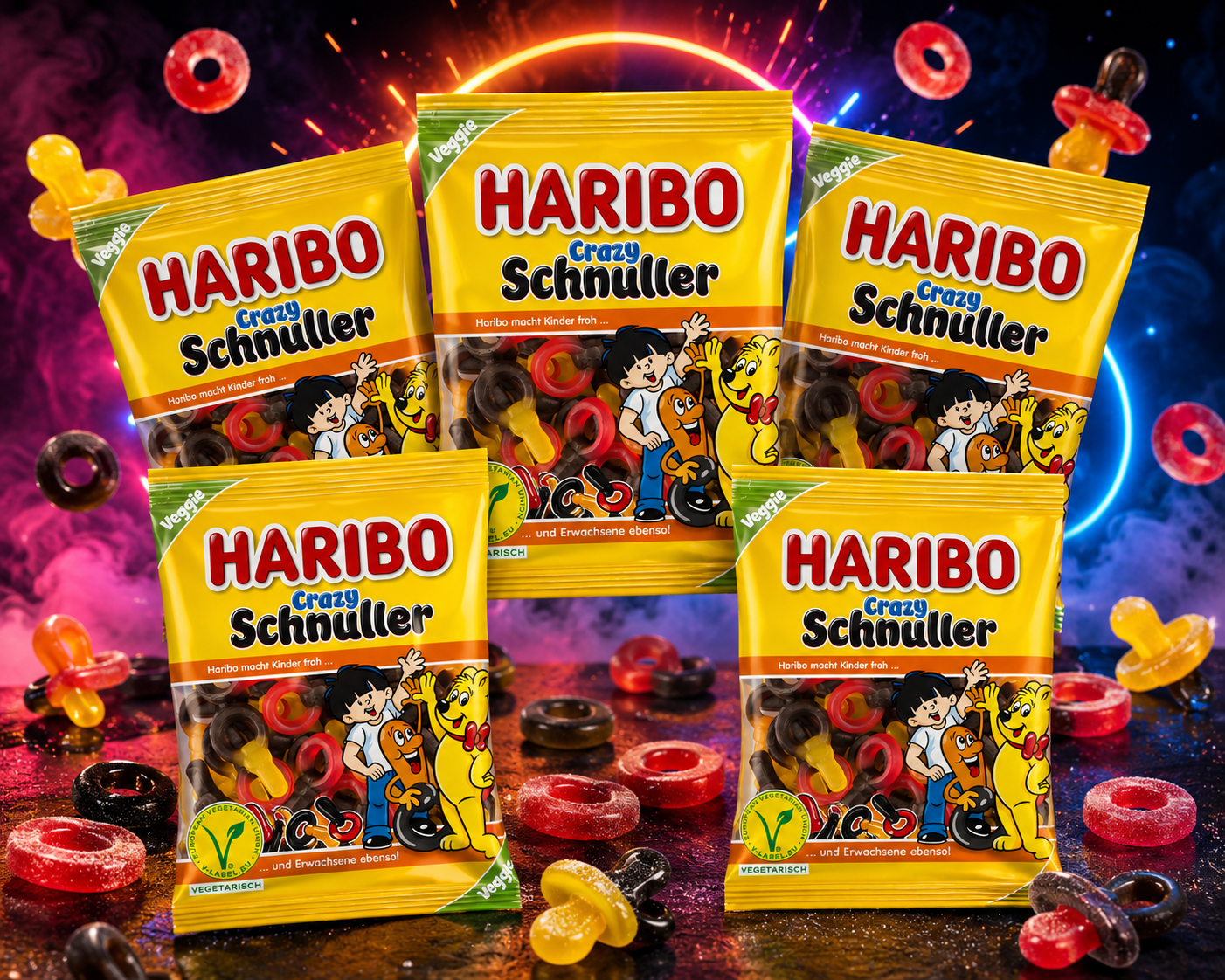 Haribo Crazy Schnuller vegetarisch 5 x 175g