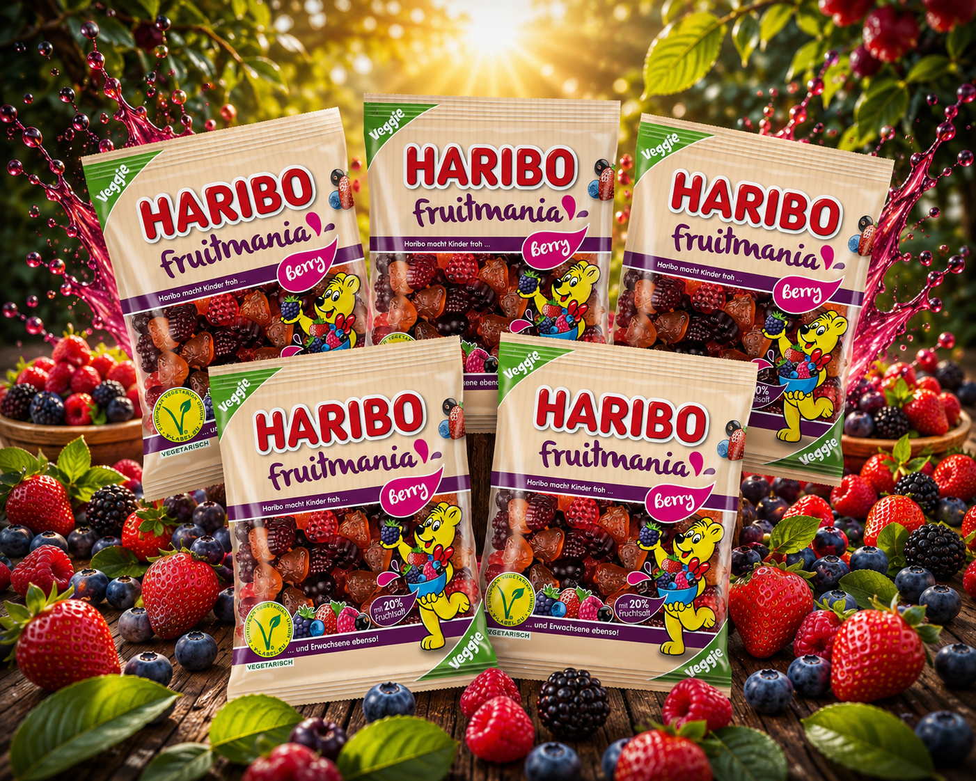Haribo Fruitmania Berry veggie 5 x 160g