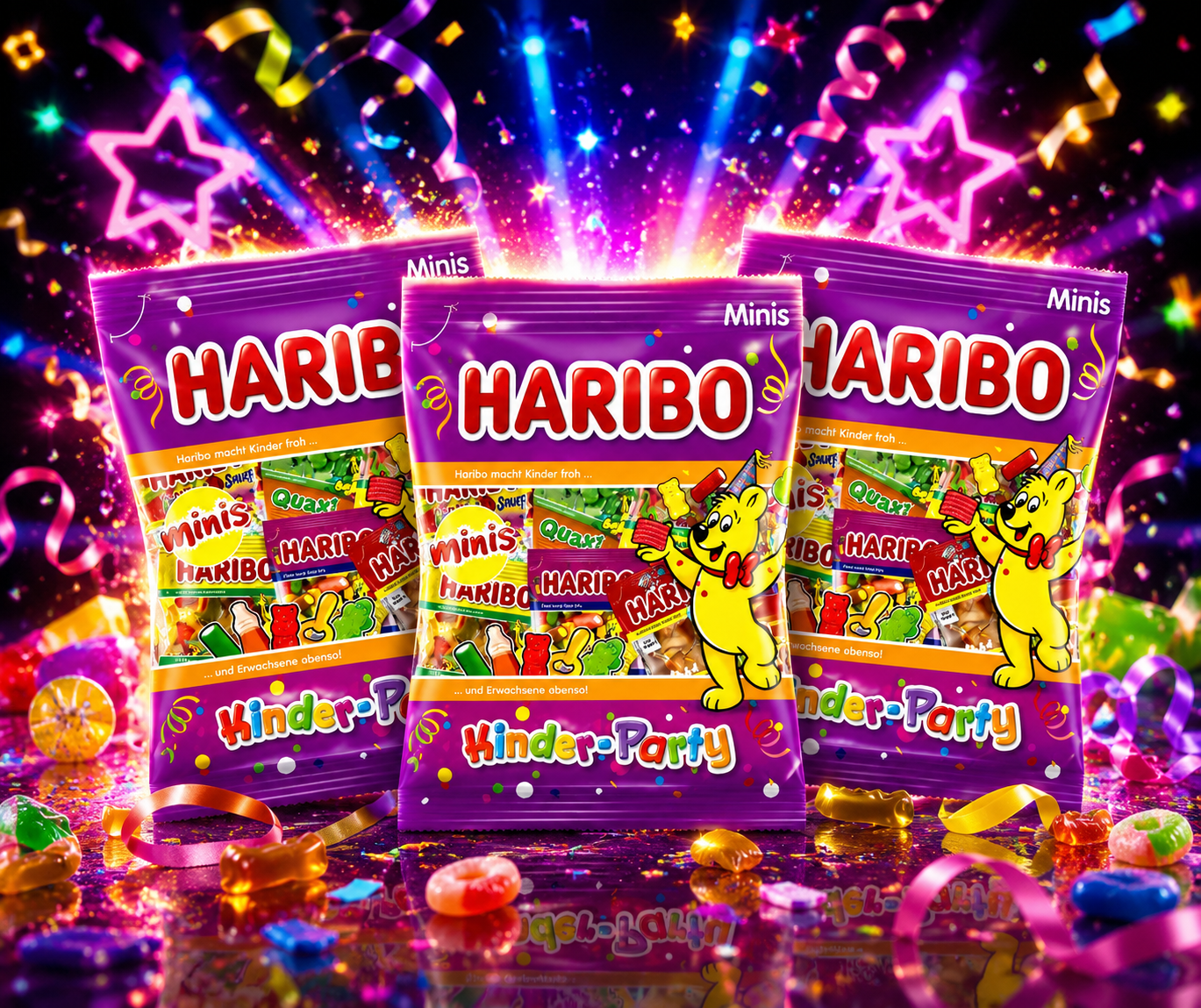 Haribo Kinder-Party Minis 3 x 14er - 250g Beutel