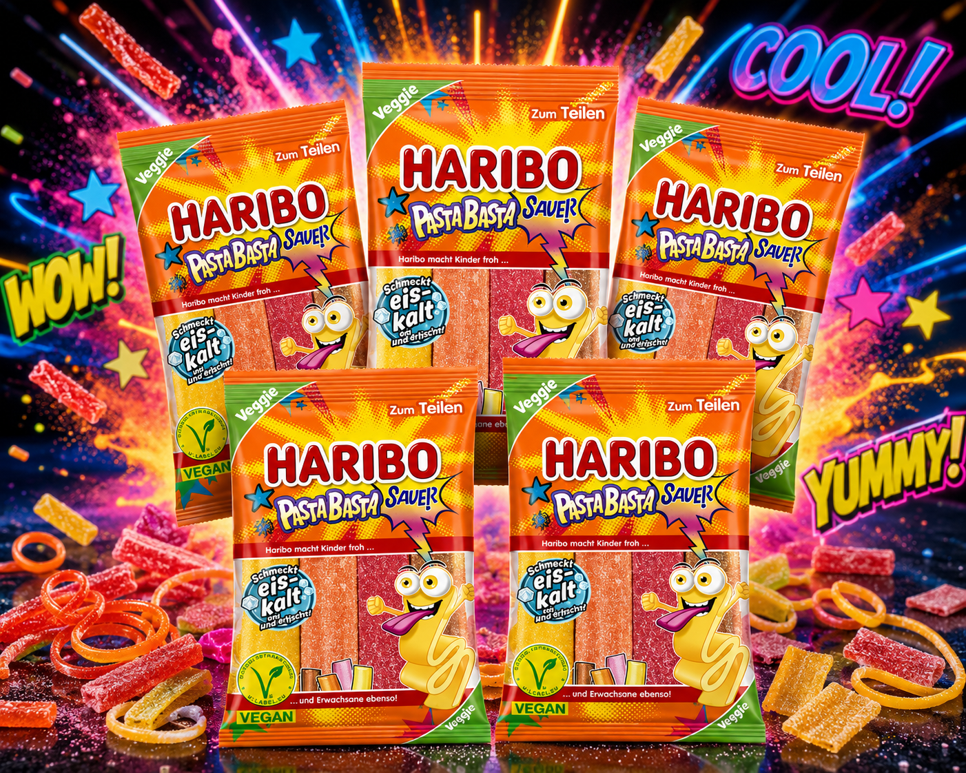 Haribo Pasta Basta sauer vegan 5 x 160g
