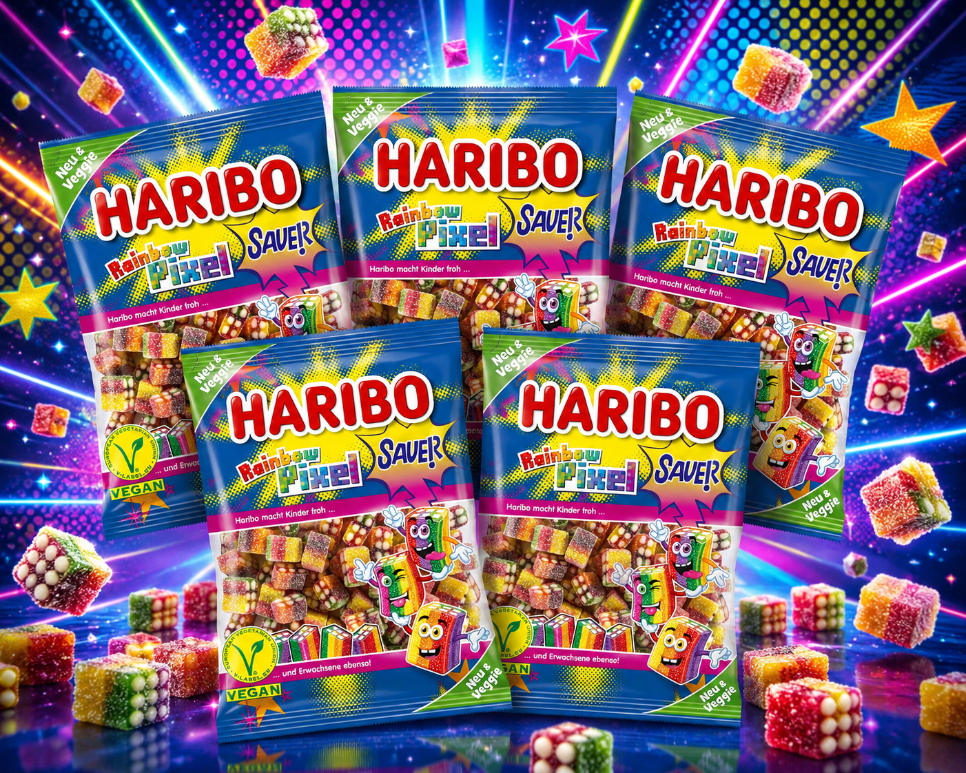 Haribo Rainbow Pixel sauer Veggie 5 x 160g