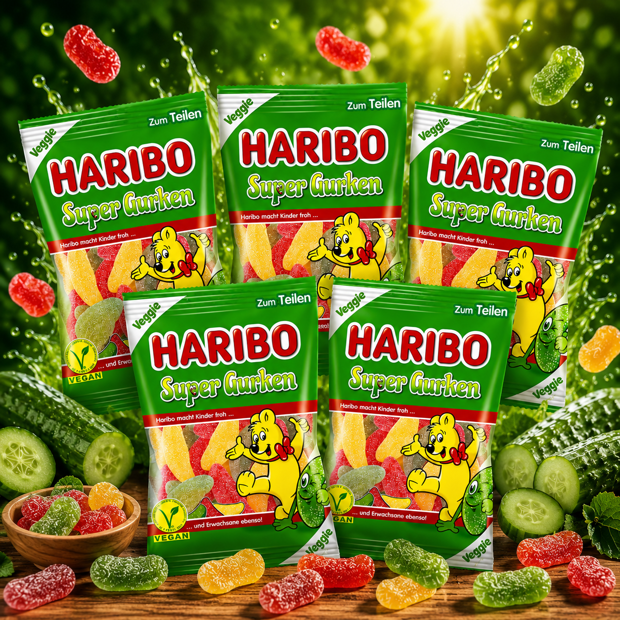 Haribo Super Gurken vegan 5 x 175g
