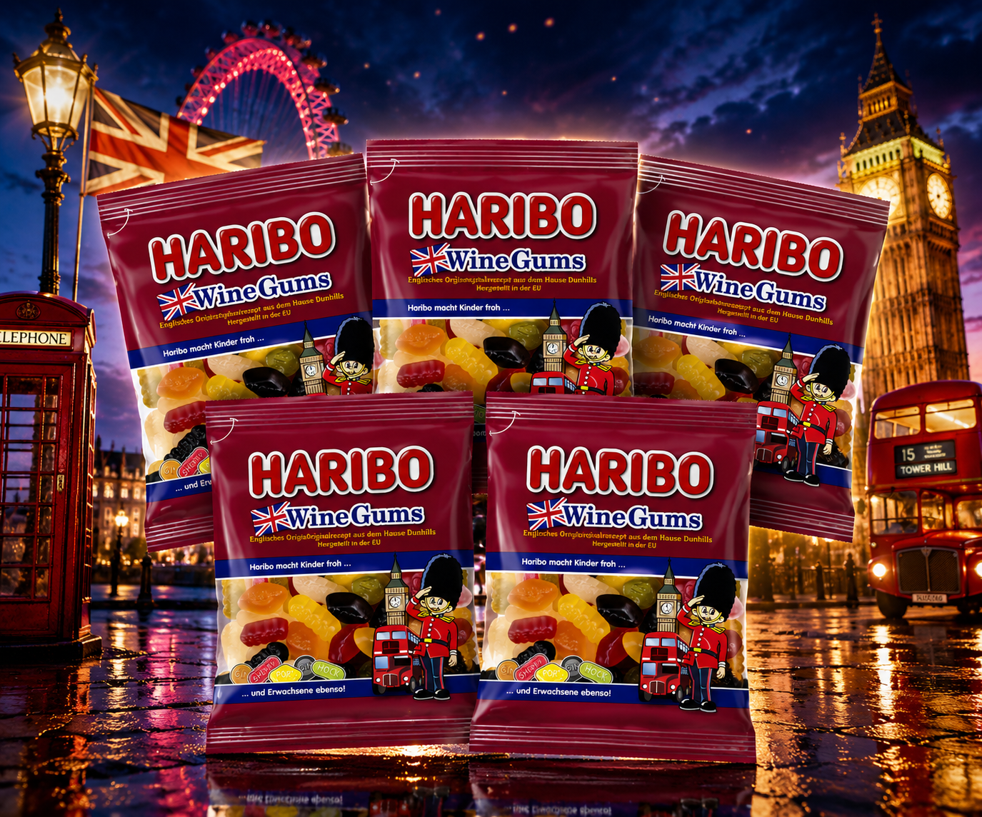 Haribo Wine Gums 5 x 175g