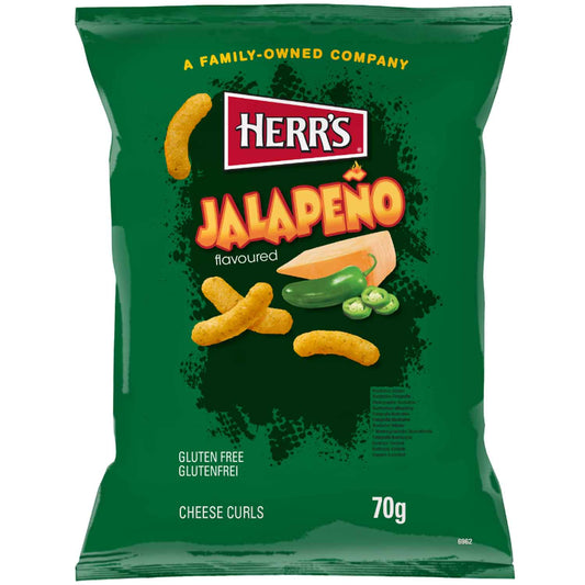 Herr's Jalapeño Cheese Curls 70g MHD:11.10.2025