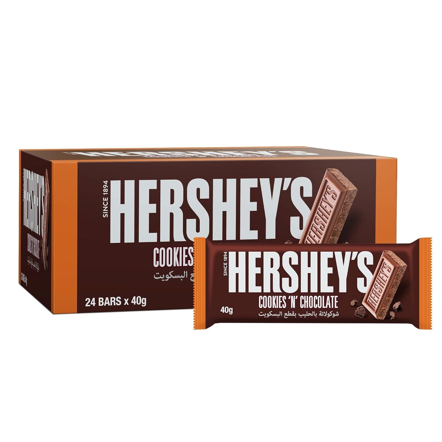 Hershey's Cookies'n'Chocolate Bar 24 x 40g (960 g) MHD: 05.08.2025