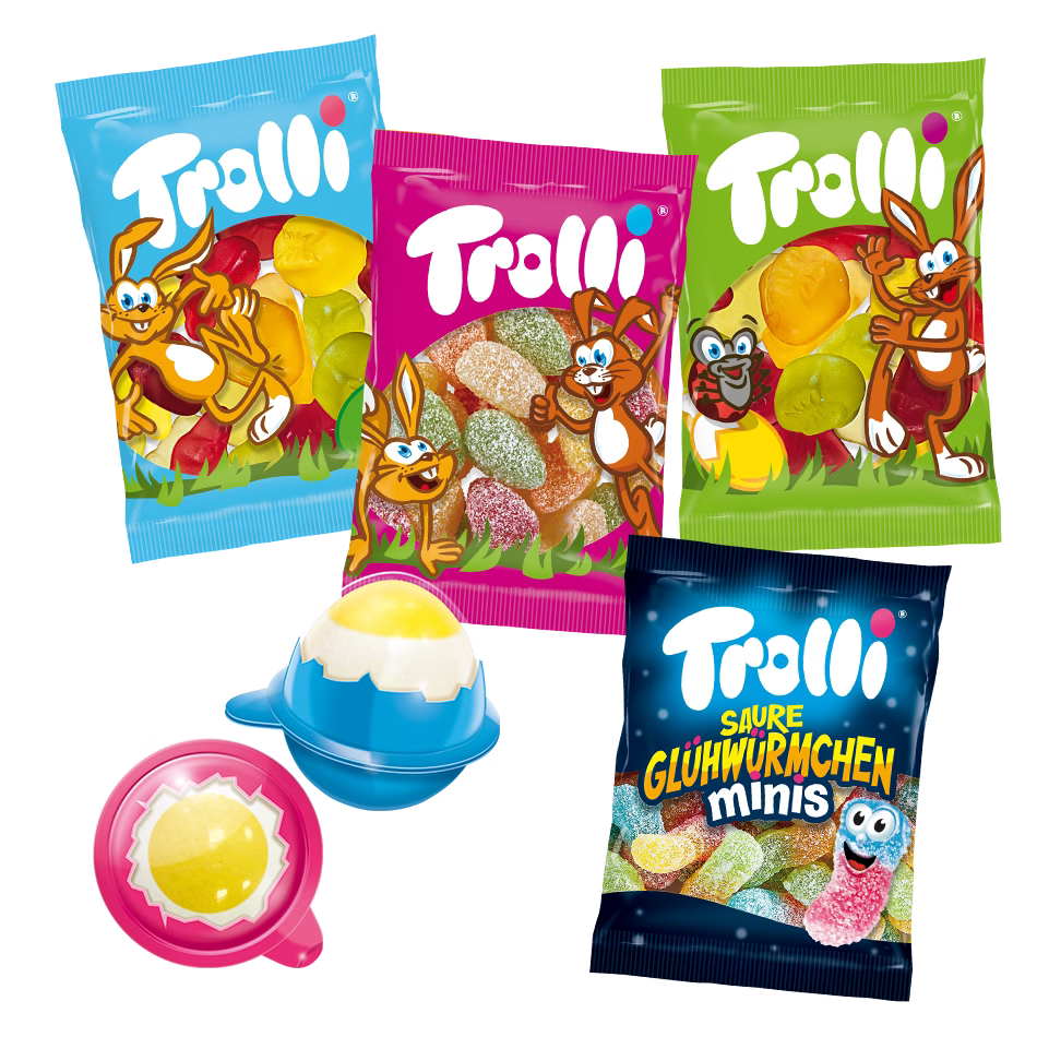 De zoete variatie aan fruitgums uit Hoppla Hopp mag in geen enkel paasmandje ontbreken - om weg te geven, te versieren en te delen