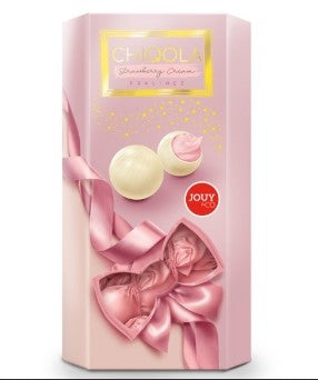 Chiqola Pralines mit Strawberry flavoured cream 110g MHD:05.09.2026