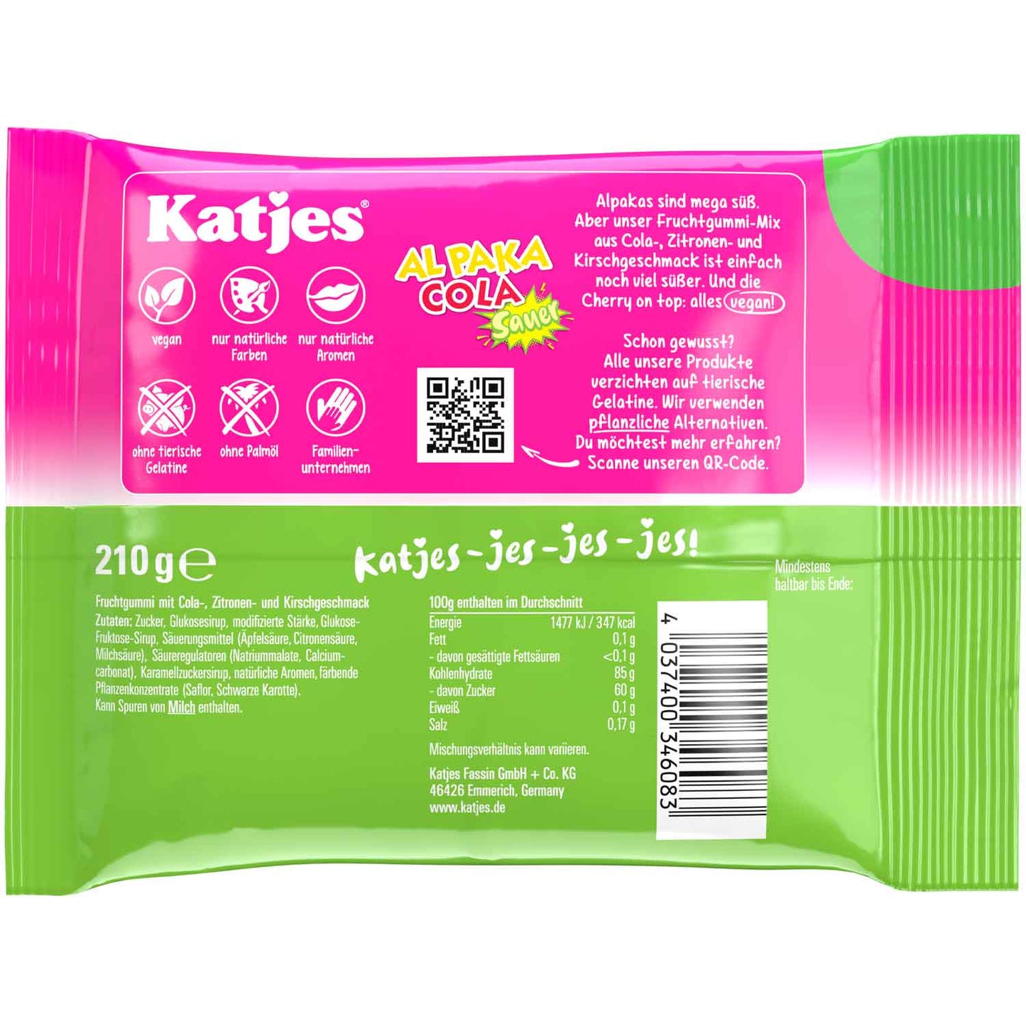 Katjes Al Paka Cola Sauer 210g MHD: 10.2026