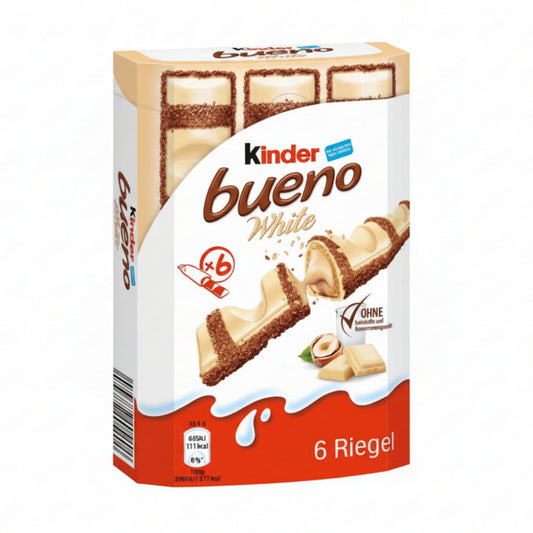 Kinder bueno White 6er – Waffel-Riegel mit weißer Schokolade
