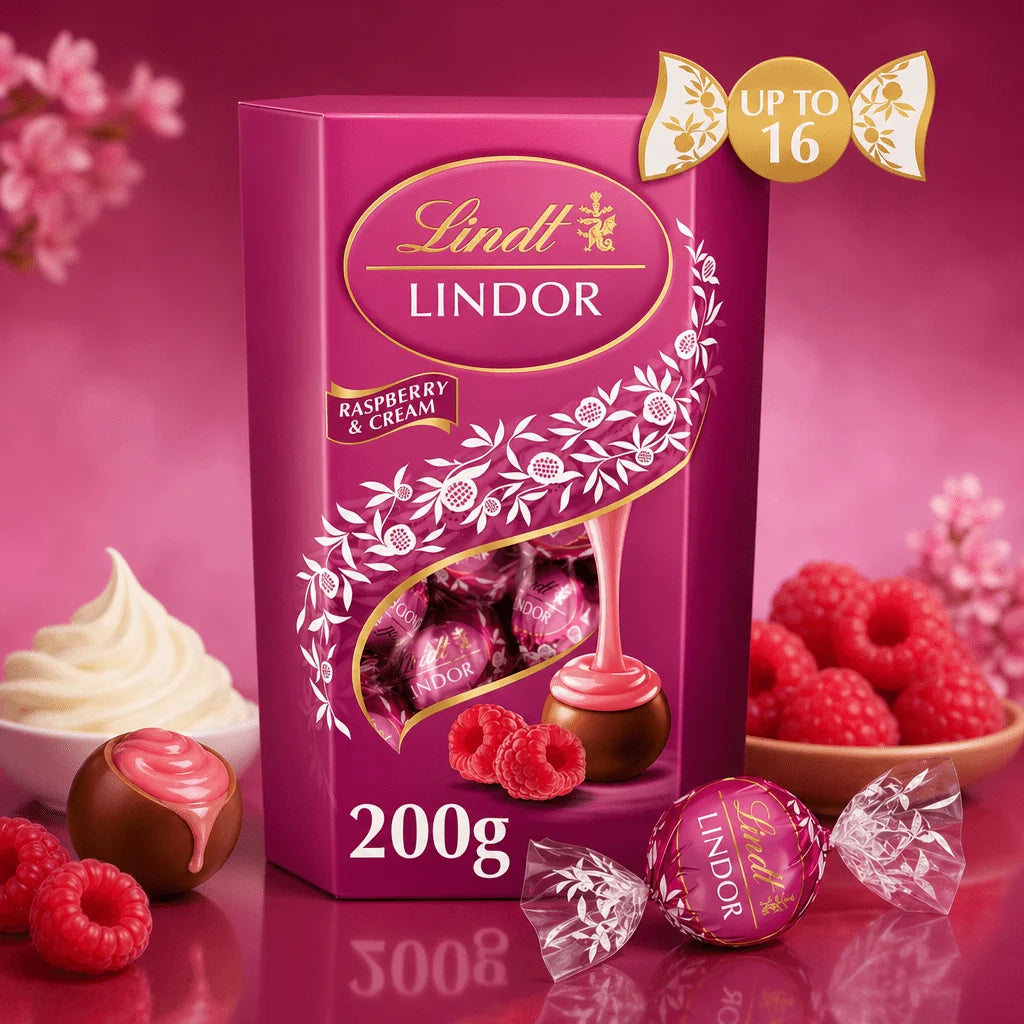 Lindt Lindor Boules de Framboise et Crème Cornet 200g