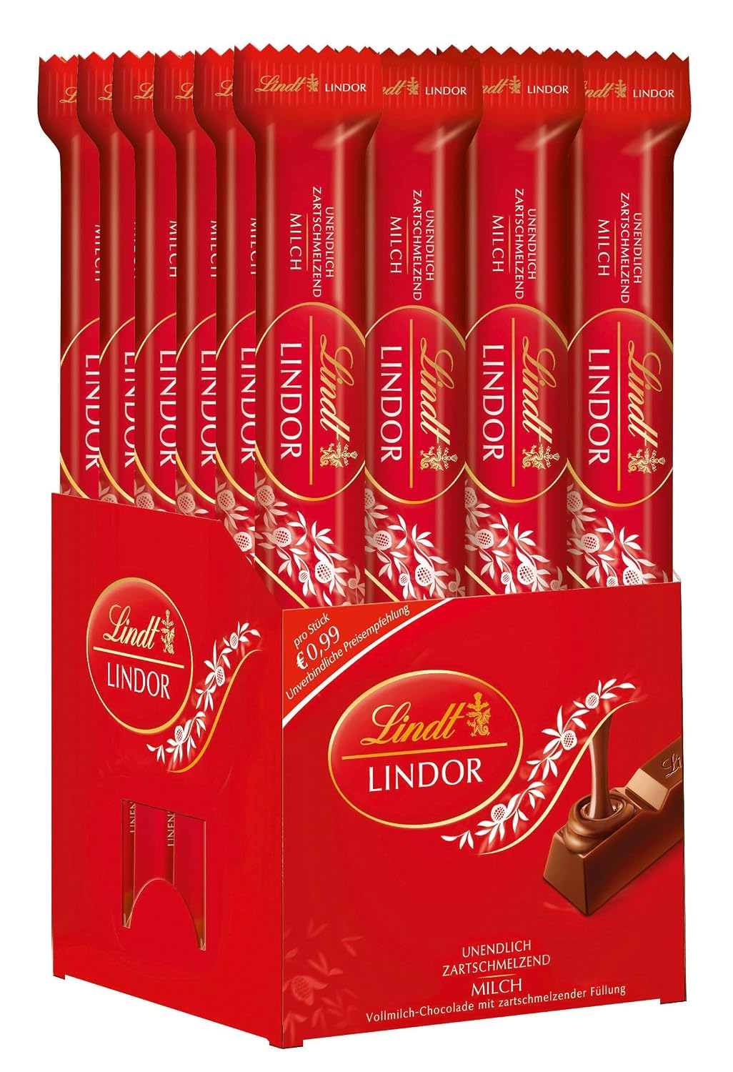 Lindt Paluszki z pełnej mlecznej czekolady Lindor 24x38g