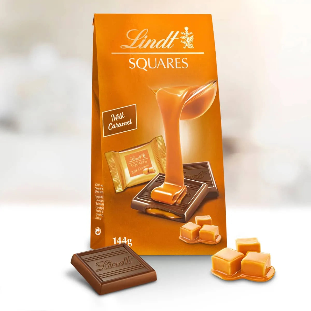 Lindt SQUARES Milk Caramel 144g