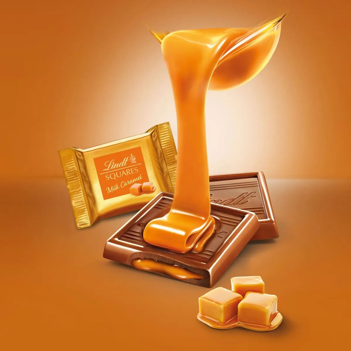 Lindt SQUARES Milk Caramel