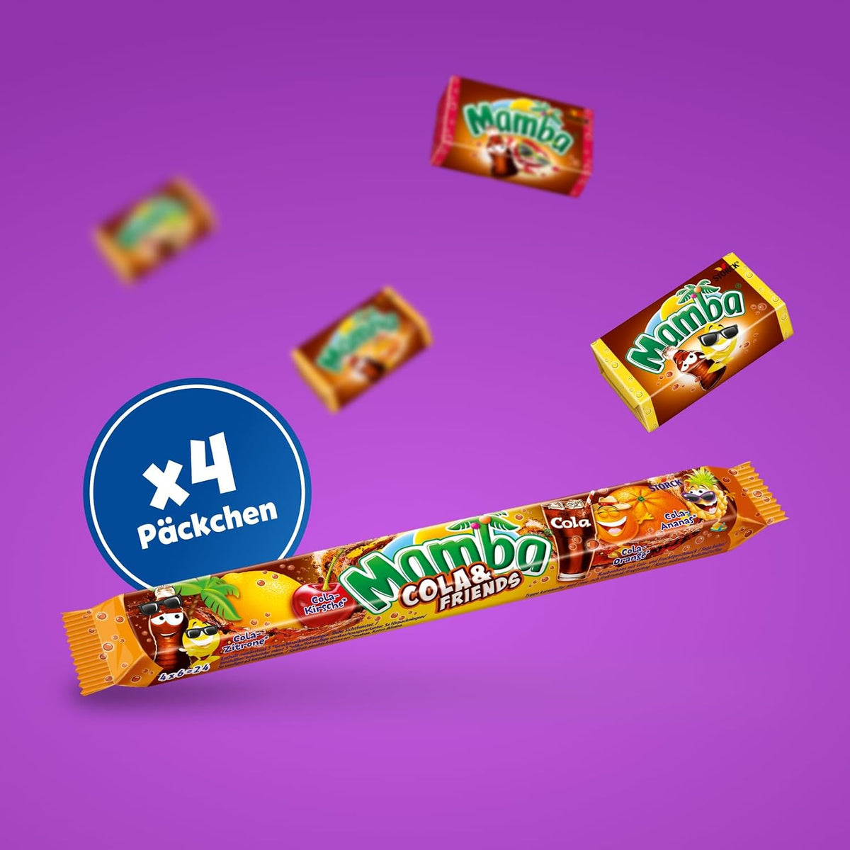 Mamba Cola & Friends Kaubonbon - 4 Packs