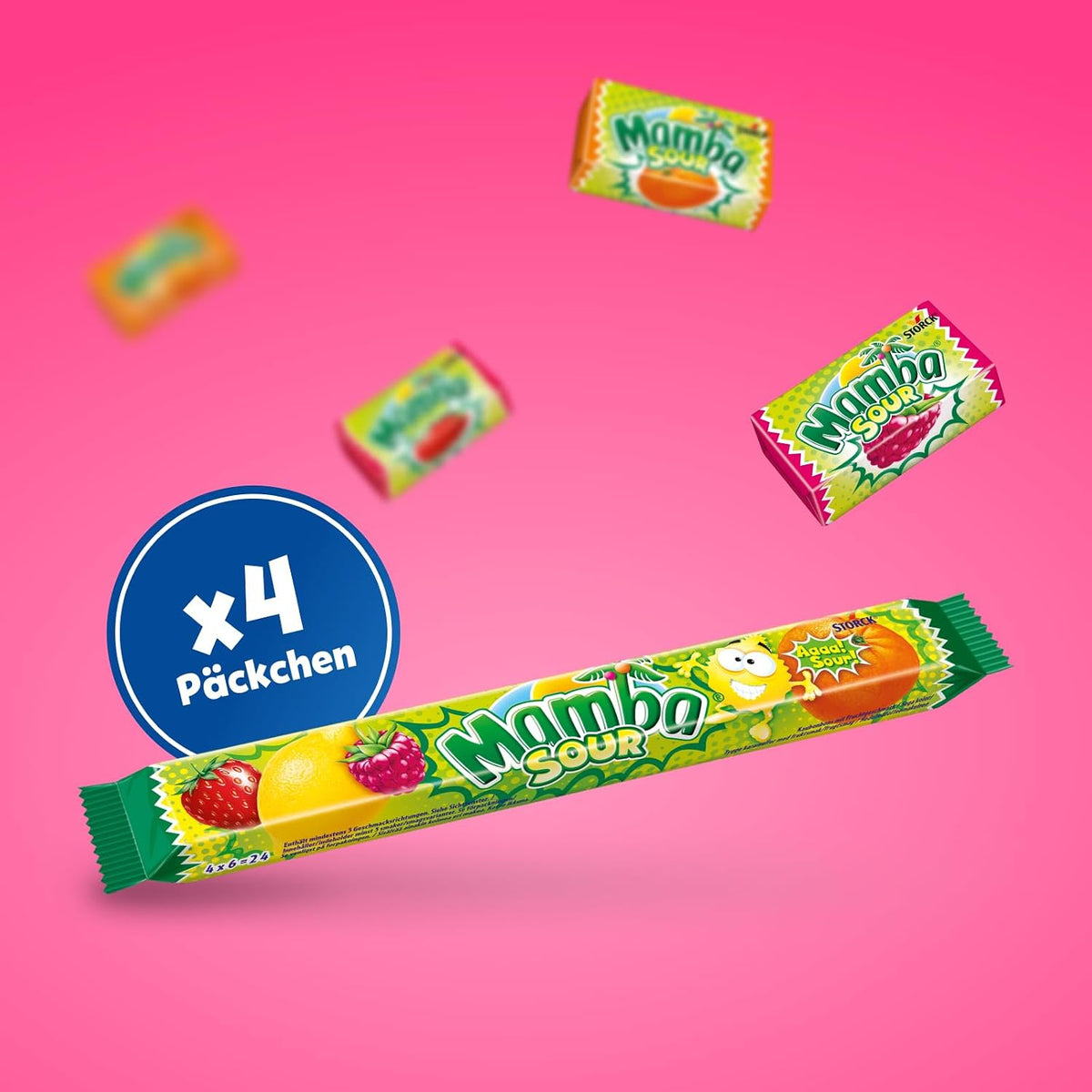 Mamba, Kaubonbons mit Fruchtgeschmack - 4 Packs
