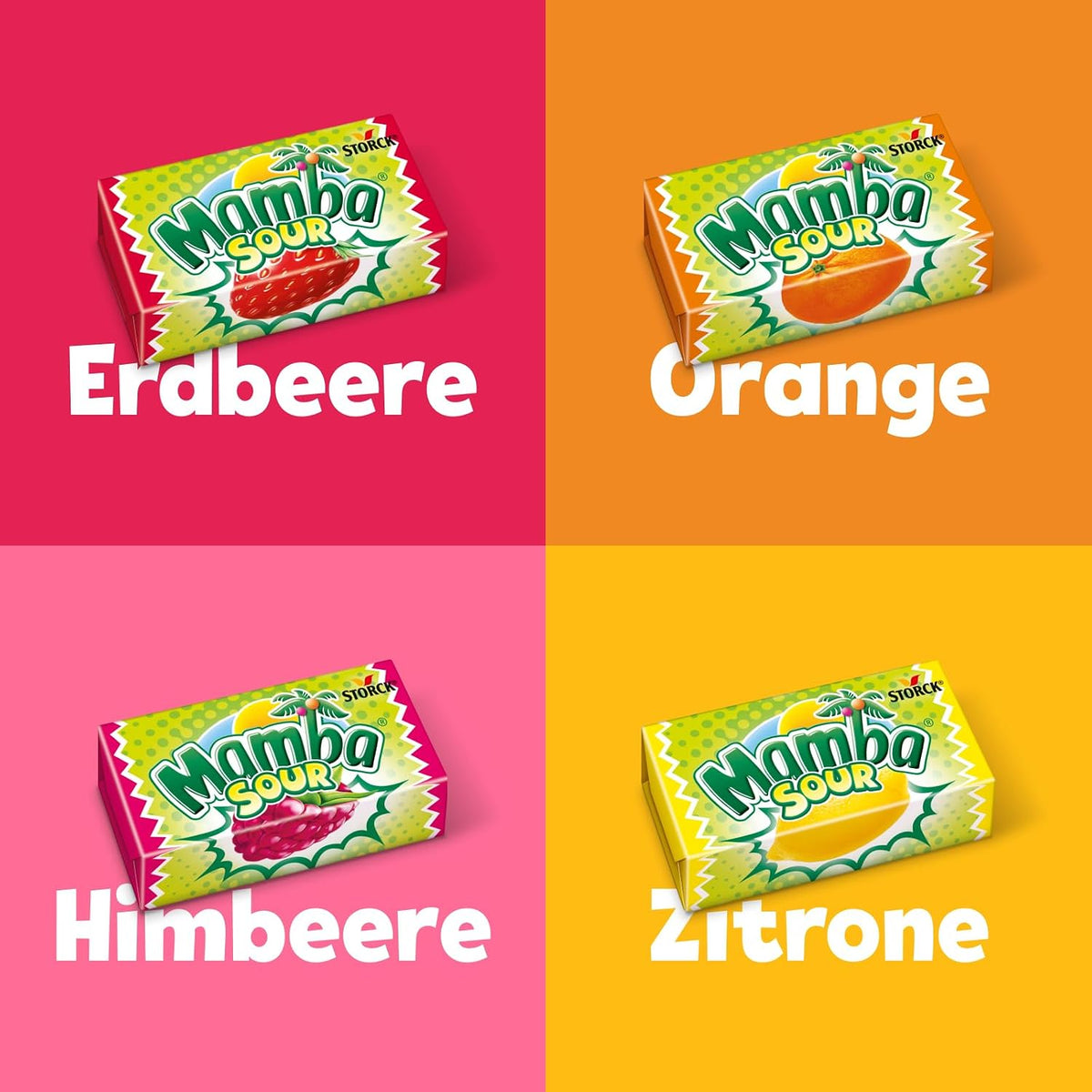 Mamba Sour Kaubonbons mit Fruchtgeschmack - Sorten