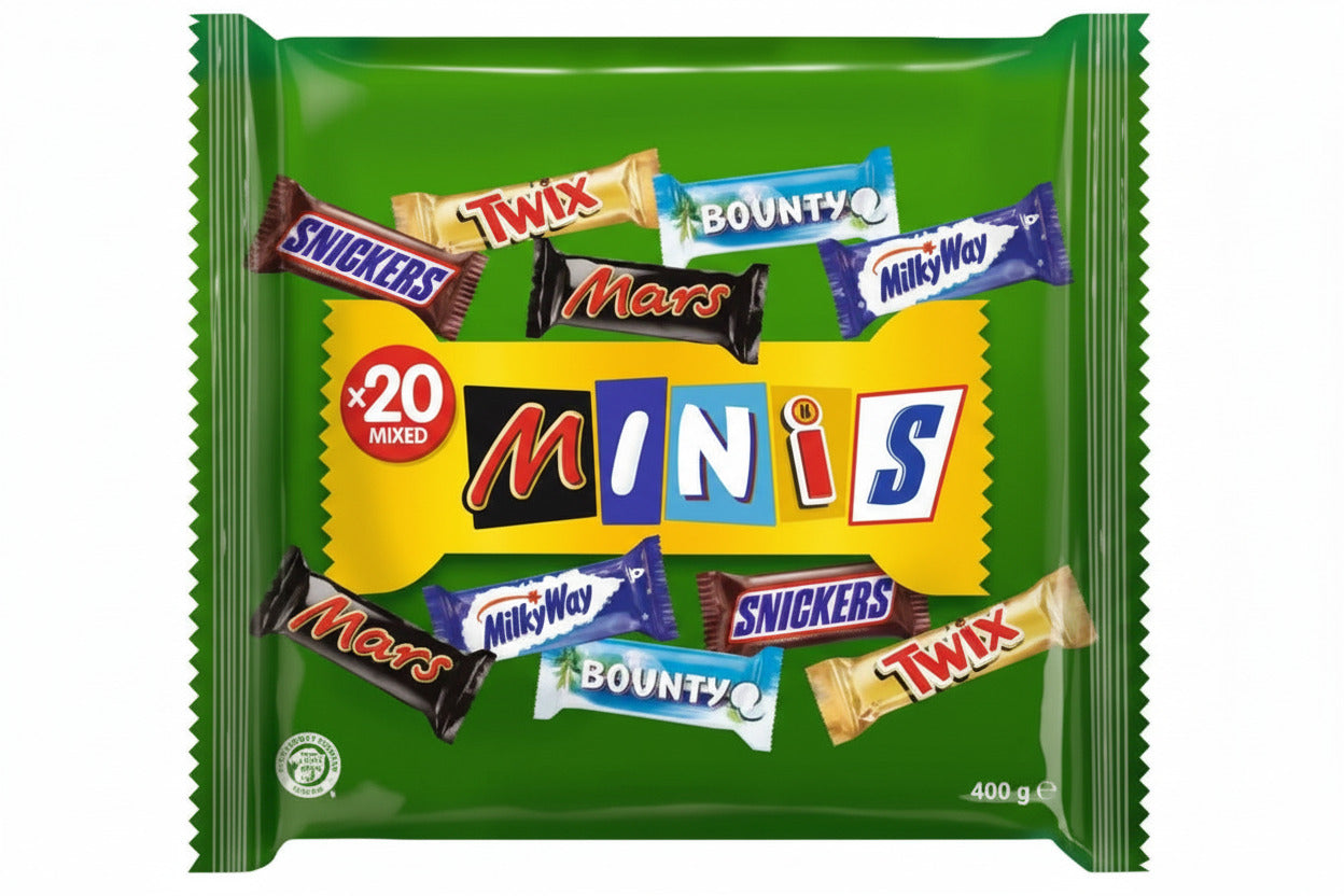 20er Minis Packung: Snickers, Twix, Bounty, Mars & Milky Way
