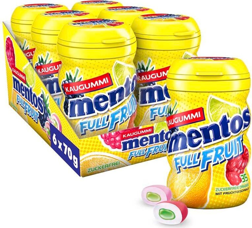 Mentos Kaugummi Full Fruit 6x70g