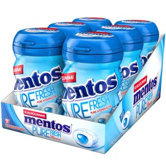 mentos Pure Fresh Kaugummi Mint zuckerfrei 6 x 35er (6 x 70 g)