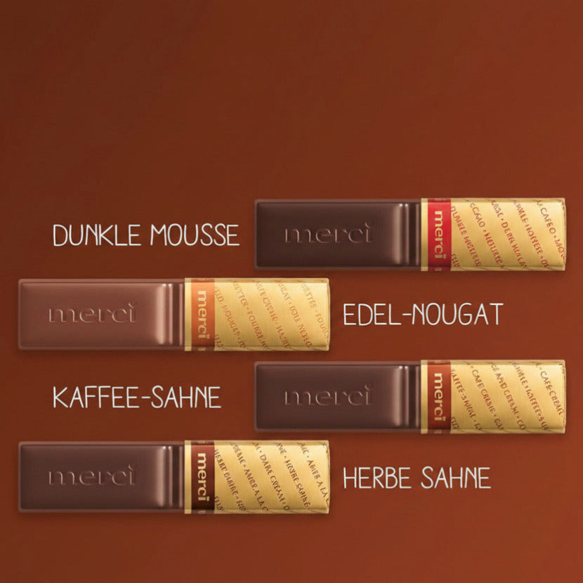 merci Finest Selection Herbe Vielfalt – 1 x 250g – Erlesene Schokoladen-Spezialitäten aus dunkler Schokolade