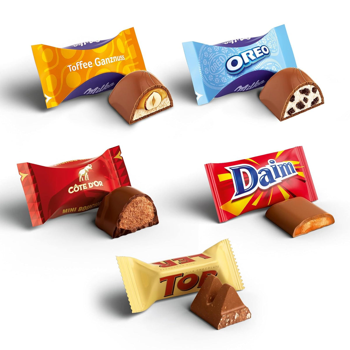 Milka Party Mix – mieszanka pralin z Milką, OREO, Côte D’Or, Toblerone i Daim