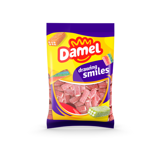 Damel Sour Mini Strawberry Sticks 1000g
