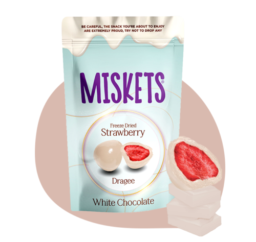 Miskets freeze dried strawberry white chocolate