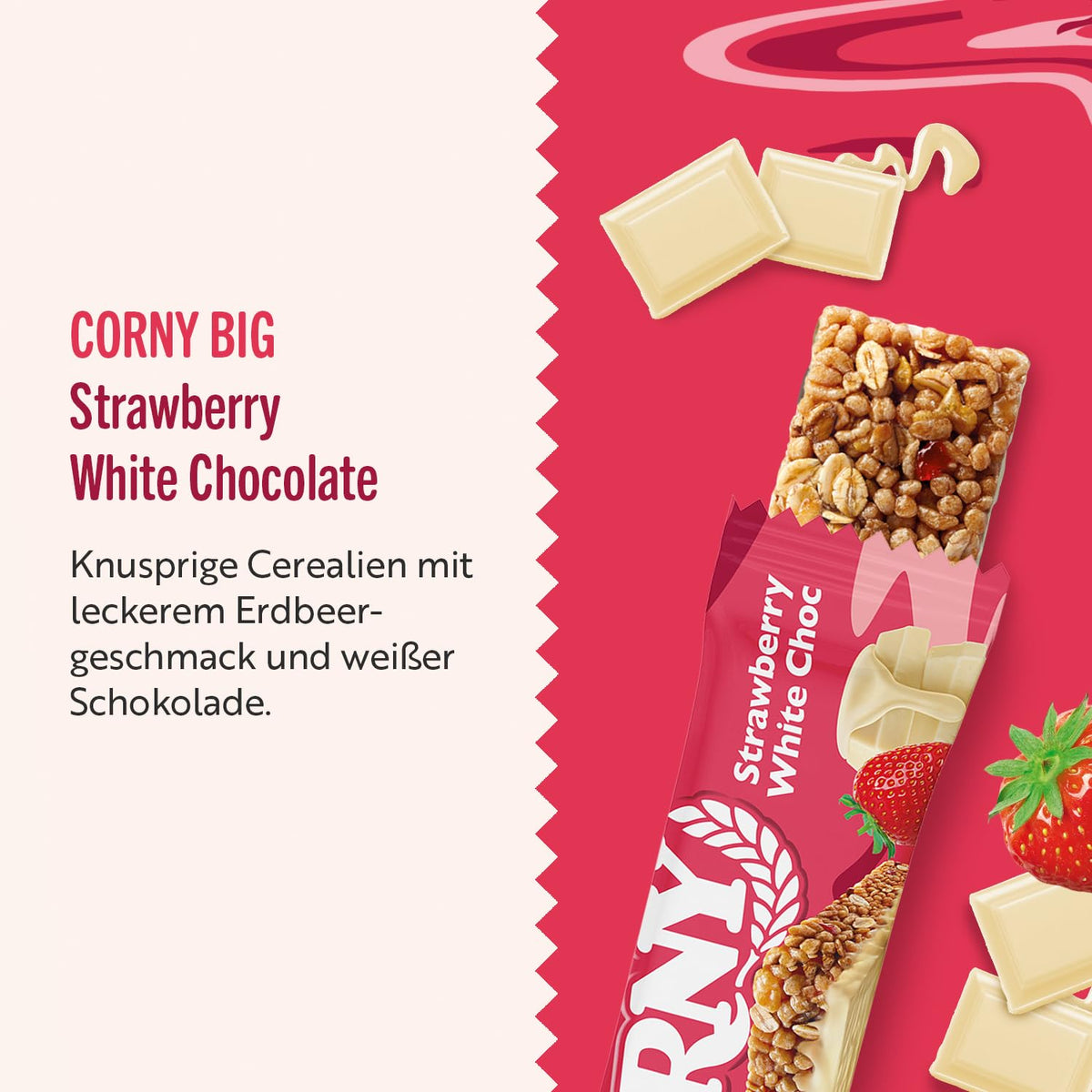 Müsliriegel | Corny Big| Strawberry White Chocolate | Erdbeere mit weißer Schokolade