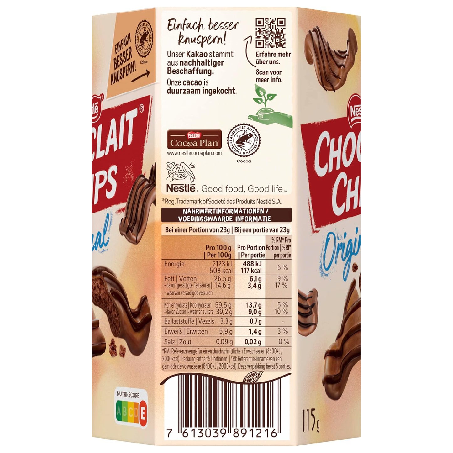 Nestle CHOCLAIT CHIPS Original - Nährwerte
