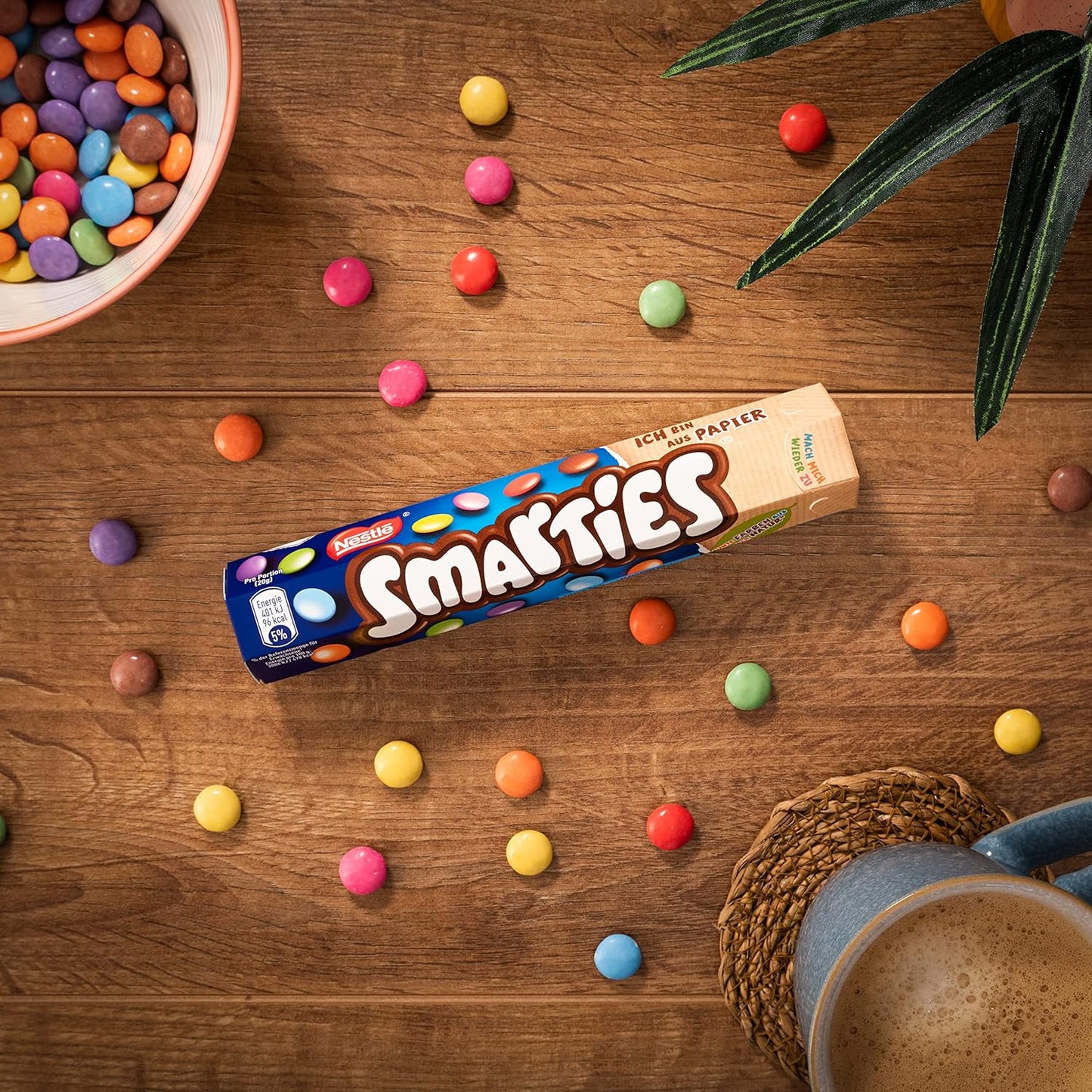 Nestlé SMARTIES Riesenrolle, bunte Schokolinsen, Hexagonrolle