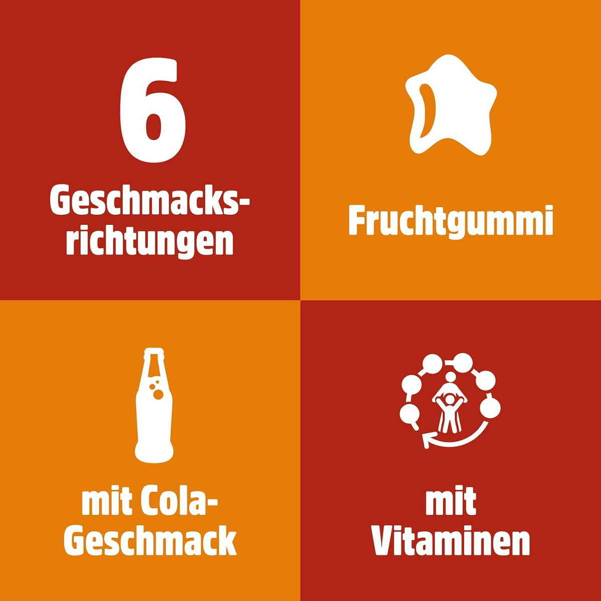 nimm2 Lachgummi Cola Flaschies - Fruchtgummi aus 6 Geschmacksrichtungen mit Cola-Geschmack und Vitaminen
