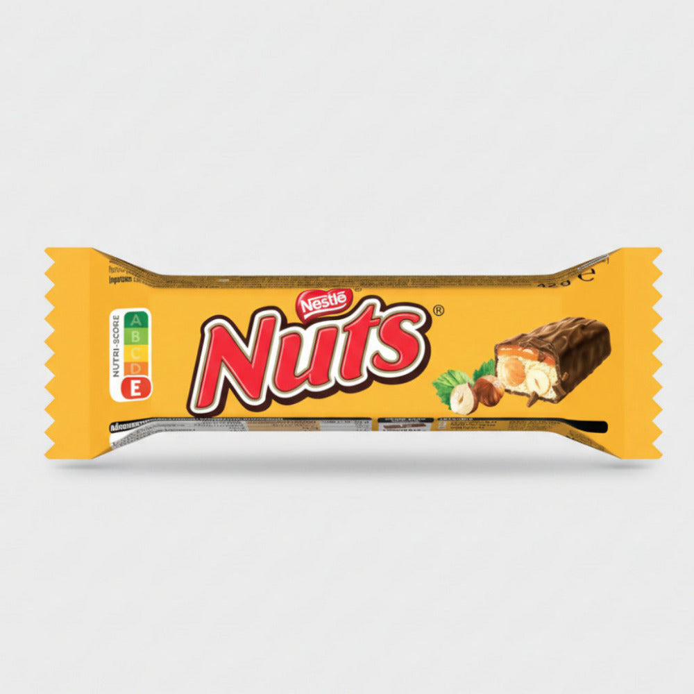 NESTLÉ NUTS Schokoriegel, der Klassiker mit ganzen Haselnüssen & Karamell umhüllt von Milchschokolade
