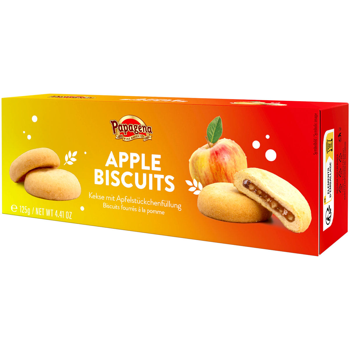 Papagena Biscuits mit Apfelfüllung 150g MHD: 03.10.2025