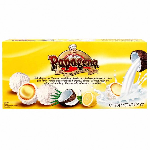Papagena kokosballen met citroencrème vullen 120 g THT: 25.09.2025