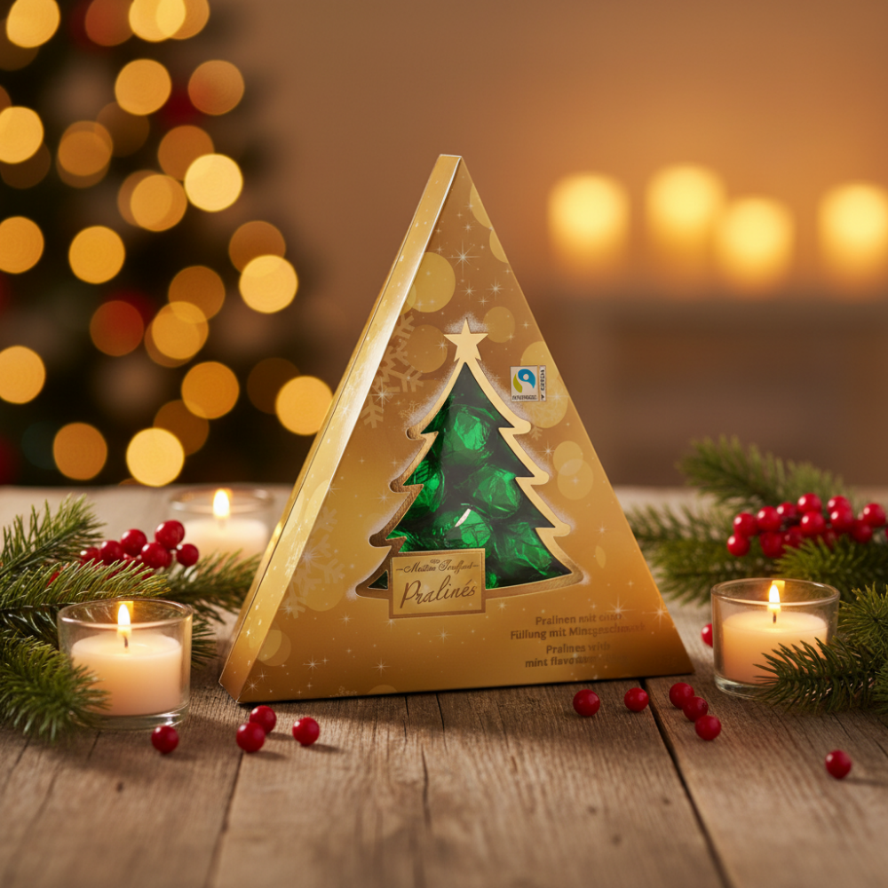 Pralinen in Geschenkverpackung für Weihnachten