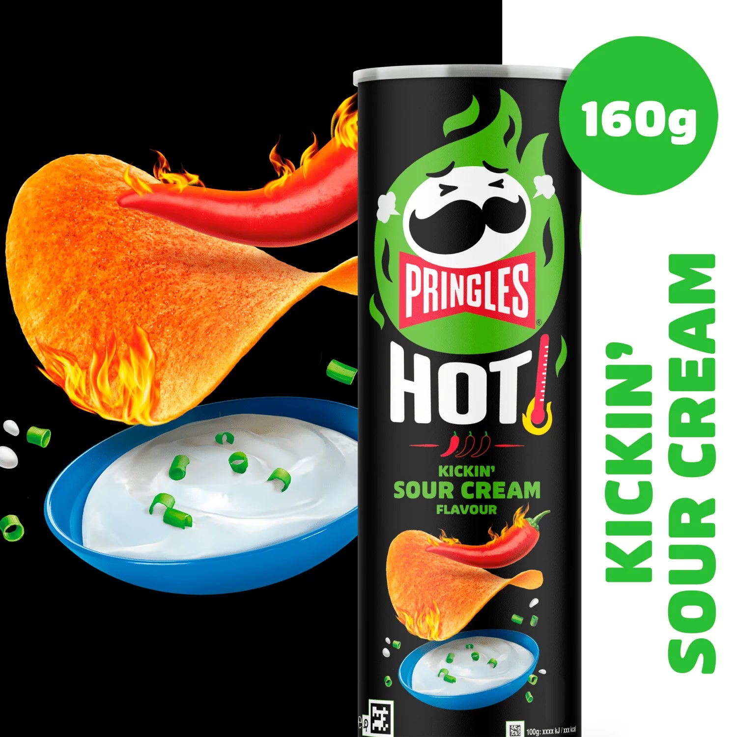Pringles HOT Kickin' Sour Cream Flavour 160g