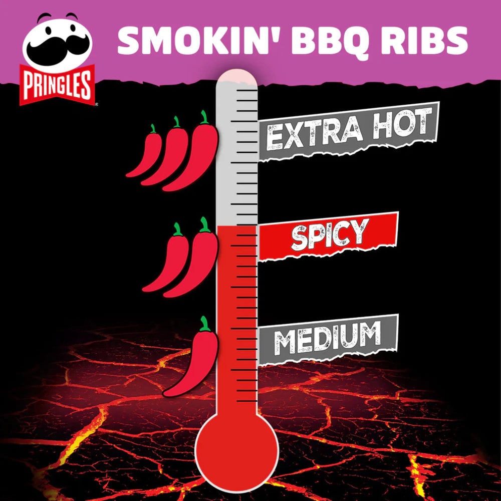 Pringles Hot Smokin' BBQ Ribs Flavour SPICY