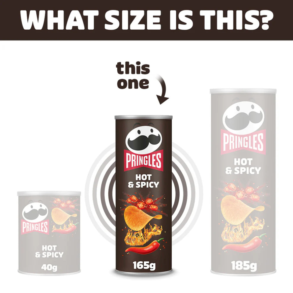 Pringles Hot & Spicy 165g Size