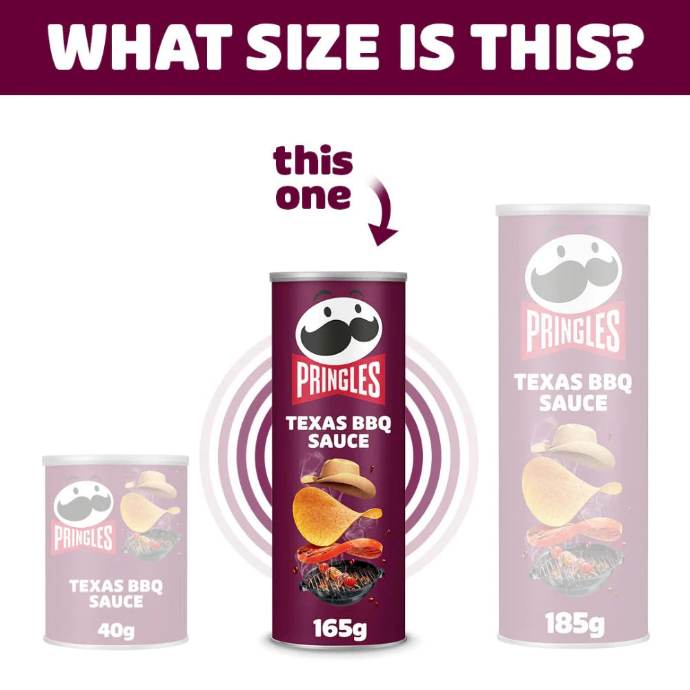 Pringles Texas BBQ Sauce - Size Overview (165g)