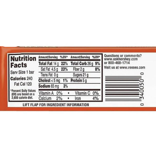 Reese's Nutrageous Rückseite