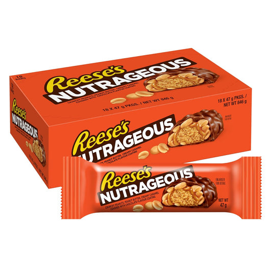 Beurre d'arachide de Reese Nutrageous 18 pièces (18 x 47 g) DDM: 13.02.2025