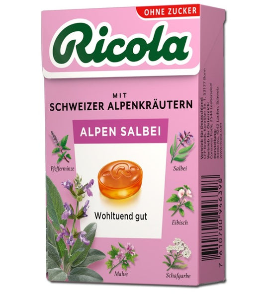 Ricola Alpen Salbei Zuckerfrei 50g MHD: 30.11.2025